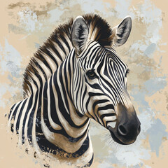 Naklejka premium vector style image of a zebra