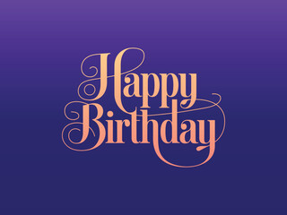 Obraz premium Birthday text in purple color,Happy Birthday Celebrate in Royal Purple Style, Wishing You a Magical Birthday