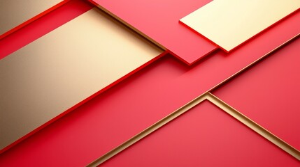 Abstract Red Gold Geometric Pattern Background Wallpaper Design