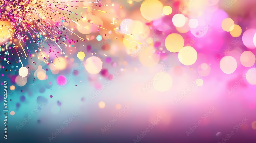 Poster splatter abstract background idea. vibrant abstract background with colorful bokeh effects and spark