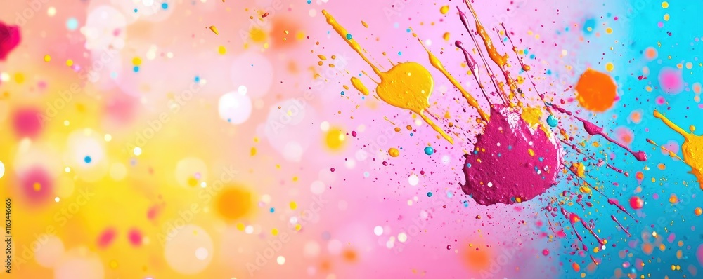 Poster splatter abstract background idea. a vibrant splash of colors creating a joyful abstract background 