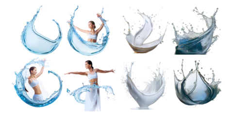 Dynamic Water Splash Effects with Dance Pose