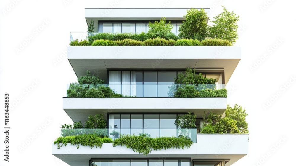 Aufkleber modern building with dynamic angles and high contrast