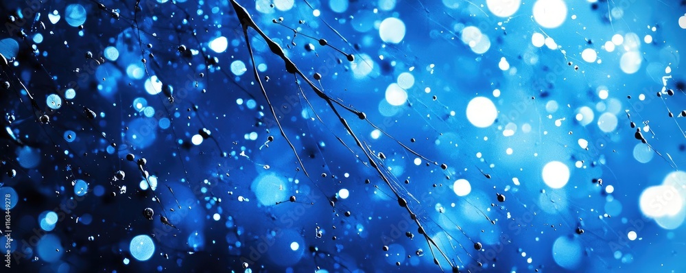Poster splatter abstract background idea. abstract water droplets and light creating a serene and calming b