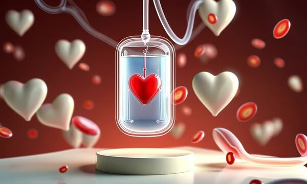 AI - Illustration of Blood and Transfusion: A Symbol of Life and Medical Care. Ideal for use in educational materials, medical campaigns, and healthcare-related designs.