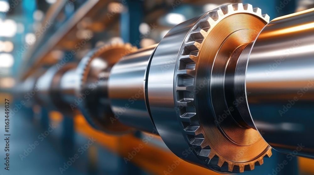 Poster brushed abstract background idea. close-up of a precision gear mechanism in an industrial setting sh