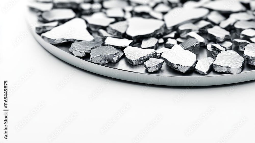 Poster brushed abstract background idea. abstract close-up of shiny metallic fragments on a smooth surface.