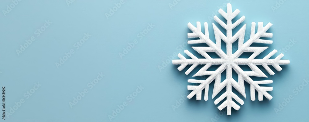 Poster snowflake abstract background concept. elegant snowflake design on a tranquil blue background for wi