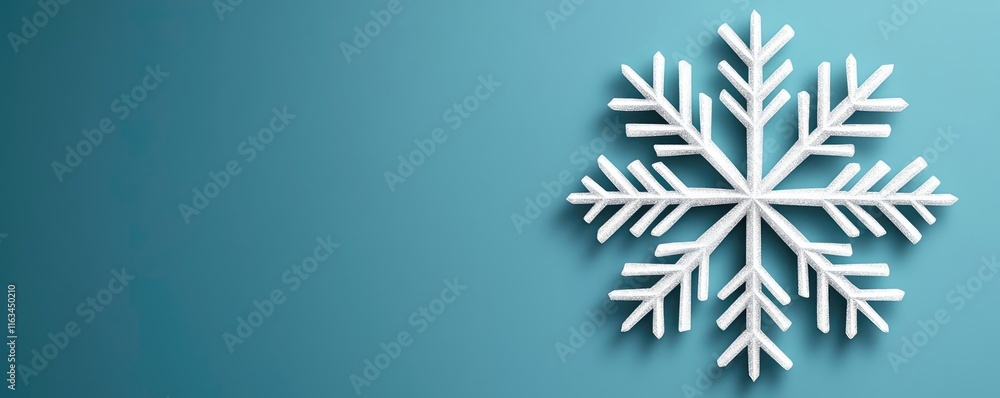 Poster snowflake abstract background concept. a simple yet elegant snowflake design on a blue background, s