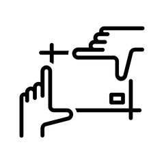 Vector black line icon for Camera frame