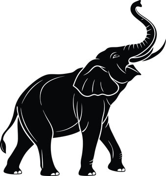 recommend clip art: Elephant silhouette vector illustration, black Elephant vector, Elephant line art vector