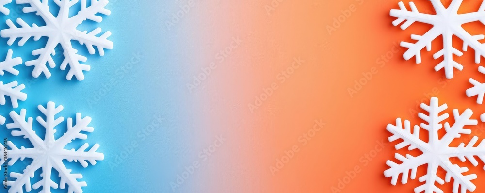 Aufkleber snowflake abstract background concept. colorful winter background with snowflakes on a gradient back