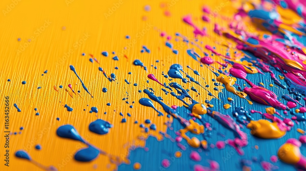 Poster splatter abstract background idea. vibrant paint splatters create a colorful and dynamic abstract ba