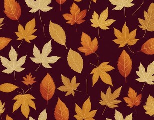 autumn leaves seamless pattern