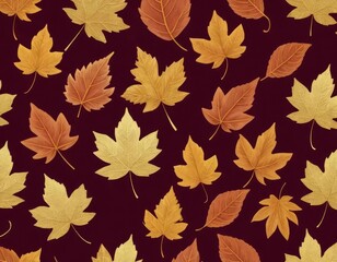 autumn leaves seamless pattern