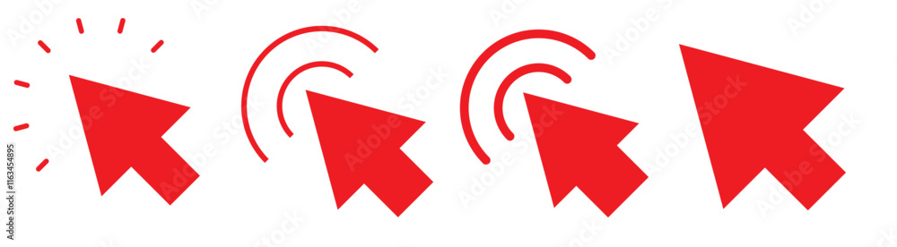 Poster cursor click icon vector, pointer arrow icon.