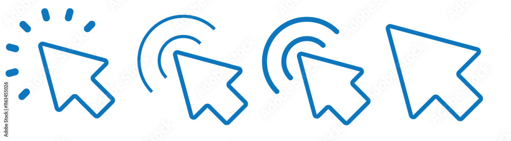 Poster cursor click icon vector, pointer arrow icon.