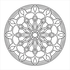 unicorn lined mandala design with white background
