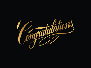 aesthetic gold congratulations design, gold-embossed congratulations script, decorative golden congratulations calligraphy,