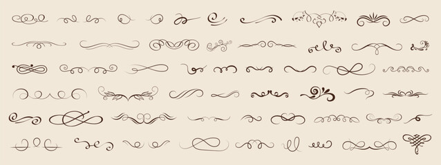 Vector graphic elements for design vector elements. Swirl elements decorative illustration. Classic calligraphy swirls, greeting cards, wedding invitations, royal certificates and graphic design.
