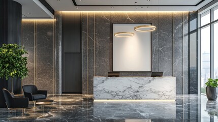 Modern Marble Reception Area Design