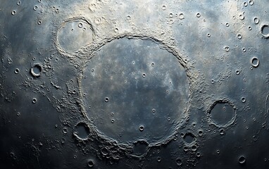 Close-up of a lunar crater surface showing impact details and texture.