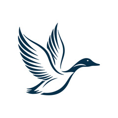 Obraz premium flying duck silhouette vector line art design