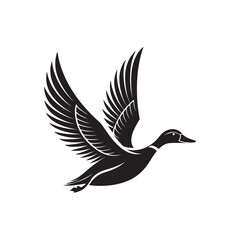 Fototapeta premium flying duck silhouette vector line art design