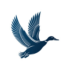 Obraz premium flying duck silhouette vector line art design
