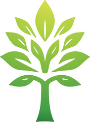 Nature-Inspired Tree with Green Leaves, Fully Customizable Vector Files