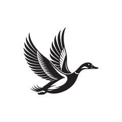 Obraz premium flying duck silhouette vector line art design