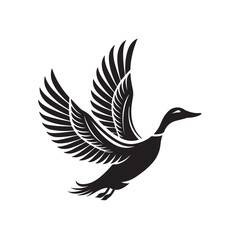 Fototapeta premium flying duck silhouette vector line art design