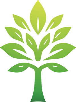 Nature-Inspired Tree with Green Leaves, Fully Customizable Vector Files