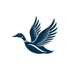 flying duck silhouette vector line art design