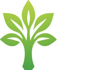 Nature-Inspired Tree with Green Leaves, Fully Customizable Vector Files