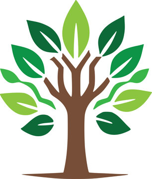 "Vibrant Tree with Green Leaves &ndash; Fully Vector Editable Files for Easy Customization