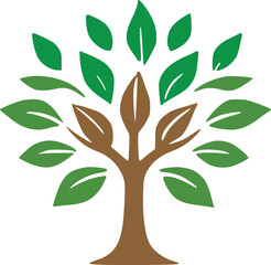 tree with green leaves, fully vector editable files