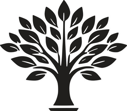 Elegant Tree with Leaves Vector, EPS Template for Stunning Nature Designs
