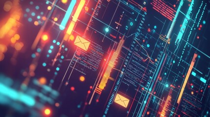 Fototapeta premium Vibrant Digital Background for Email Marketing Visuals