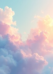 Serene pastel clouds in a tranquil sunrise sky