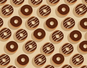 Obraz premium 茶色いドーナツのイラスト