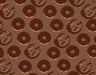 Obraz premium 茶色い甘いドーナツの壁紙