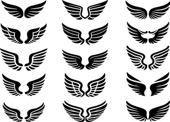 symbolic wings collection, bold wings icon, intricate wings pattern, classic wings artwork