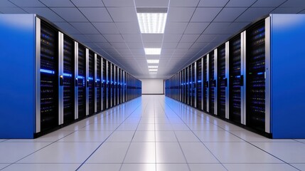 Data center operations server room digital infrastructure high-tech environment wide-angle view modern technology insights