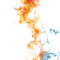 Fire and Ice Abstract: A mesmerizing abstract photograph of fiery orange and cool blue smoke swirling together, creating a captivating interplay of colors and textures.