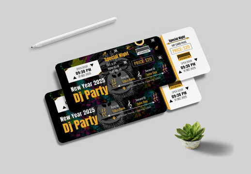 New Year Event Ticket Layout