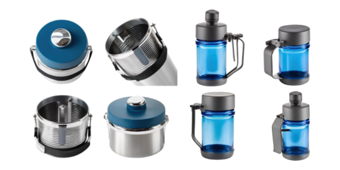 Assorted Transparent Containers and Lids on a White Background