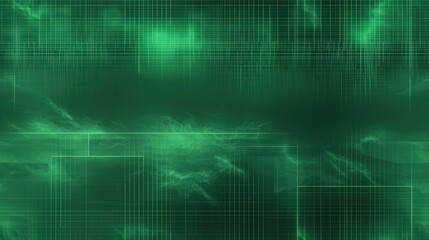 Obraz premium Abstract green digital grid with futuristic geometric patterns and soft lighting