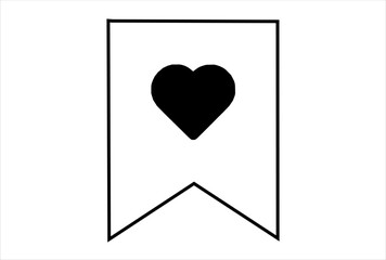 bookmark with heart icon. add to favorite icons. save ribbon icon saving sign. web, mobile app icons