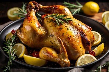 Golden Roasted Chicken with Herbs and Spices